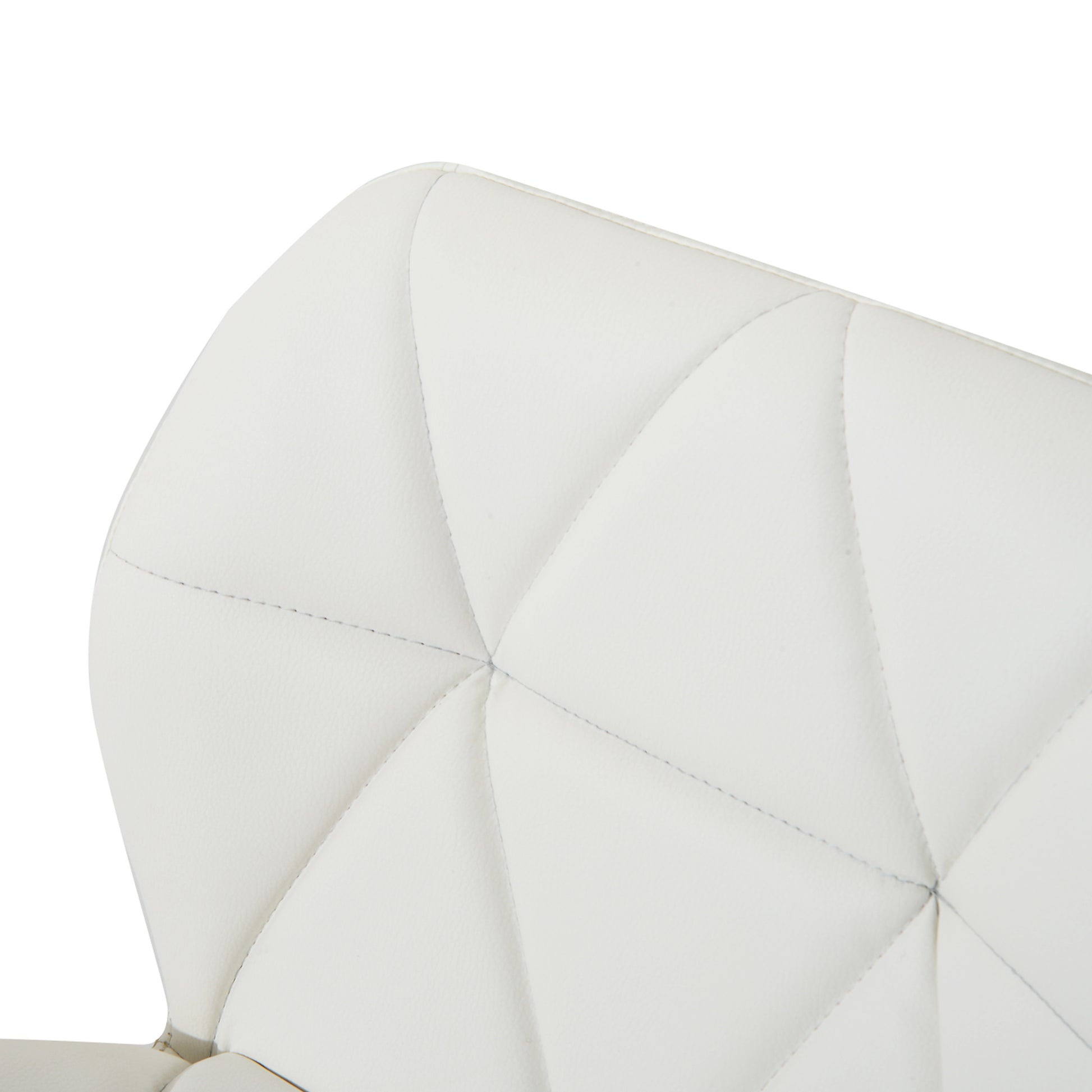 Swivel Bar Stool in Eco Leather with Backrest and Adjustable Height, White - Borgè