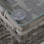 3-Piece Garden Lounge Set with 2 Outdoor Sofas and 1 Garden Table in Grey Synthetic Rattan