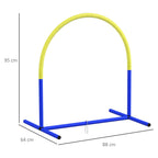 PawHut Dog Agility Set with 4 Modular Arches and Carry Bag, 88x64x95 cm, Blue and Yellow