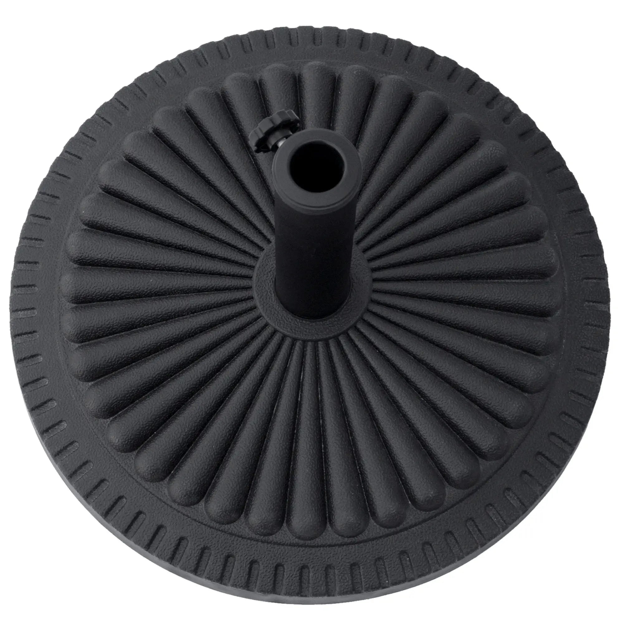 14kg HDPE Round Umbrella Base for Ф35-38-48mm Poles, Ø49x32A cm, Black - Borge' Group Limited