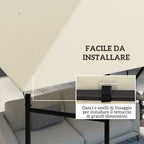 3x3m Garden Gazebo Cover with 8 Drainage Holes, 600D Oxford Fabric, Cream White ( COVER ONLY)