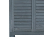 Outsunny Outdoor Wooden Wardrobe with 2 Shutter Doors and Internal Shelves, 87x46.5x160 cm, Grey