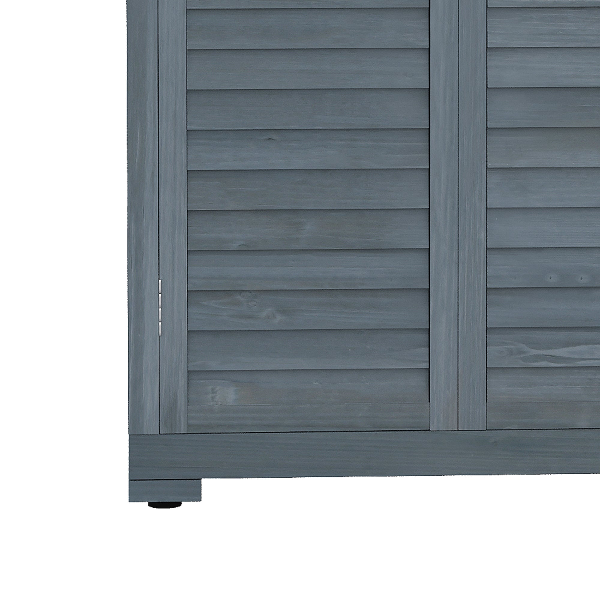 Outsunny Outdoor Wooden Wardrobe with 2 Shutter Doors and Internal Shelves, 87x46.5x160 cm, Grey