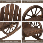 Adirondack Rocking Chair, Rustic Design with 2 Wheels, Burnt Spruce Wood, 88x68x92cm - Borge' Group Limited