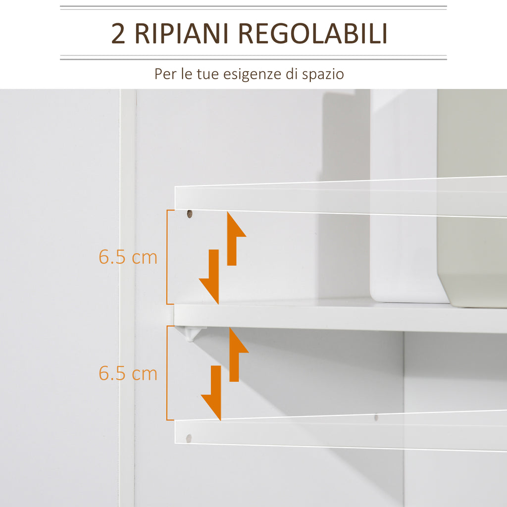 Kleankin Mobile Salvatius Wooden Wooden Bathroom, Column Mobile With Cabinets And Drawer 39x30x180cm - Borgè