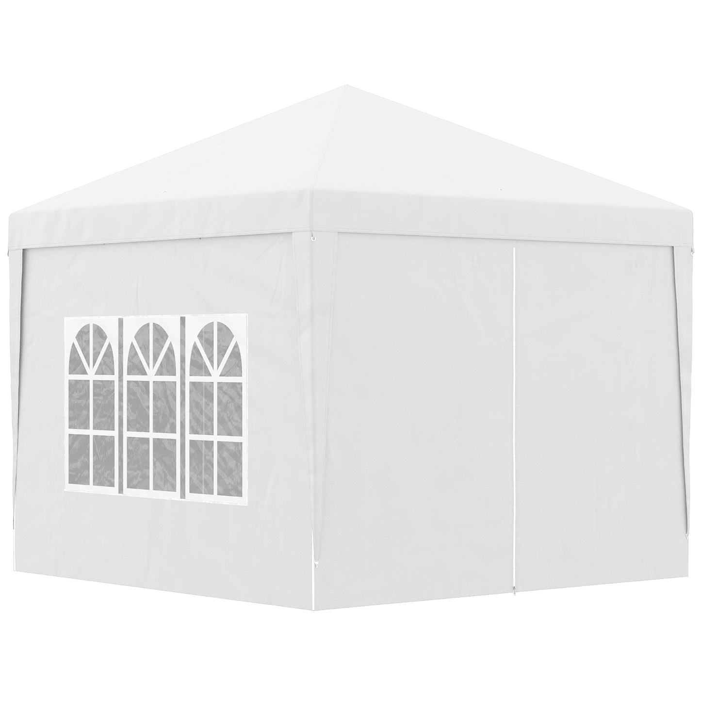 Outsunny gazebo 3x3 m folding and waterproof with side panels, in steel and oxford fabric, white - Borgè