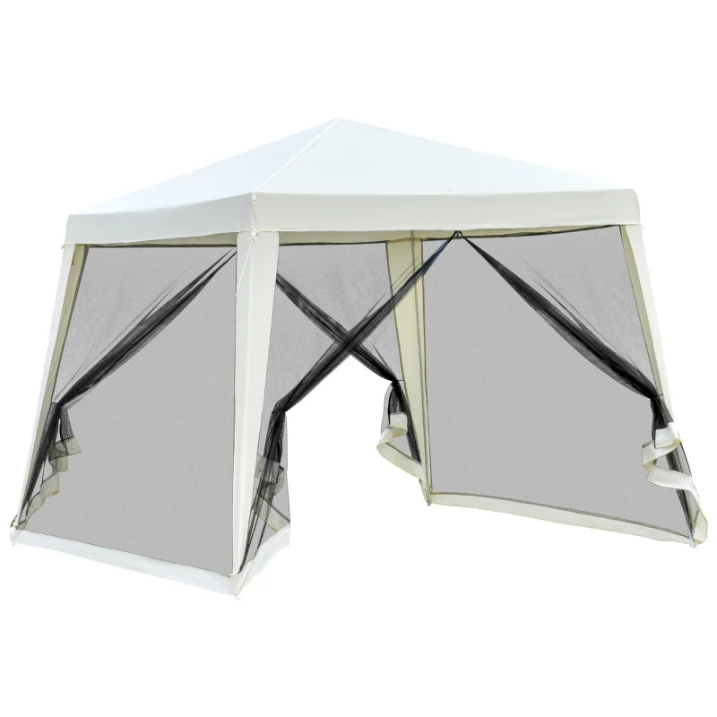 Waterproof Gazebo with Mosquito Nets Outdoor Garden Tent Polyester 3 x 3 x 2.45 m Beige - Borge' Group Limited