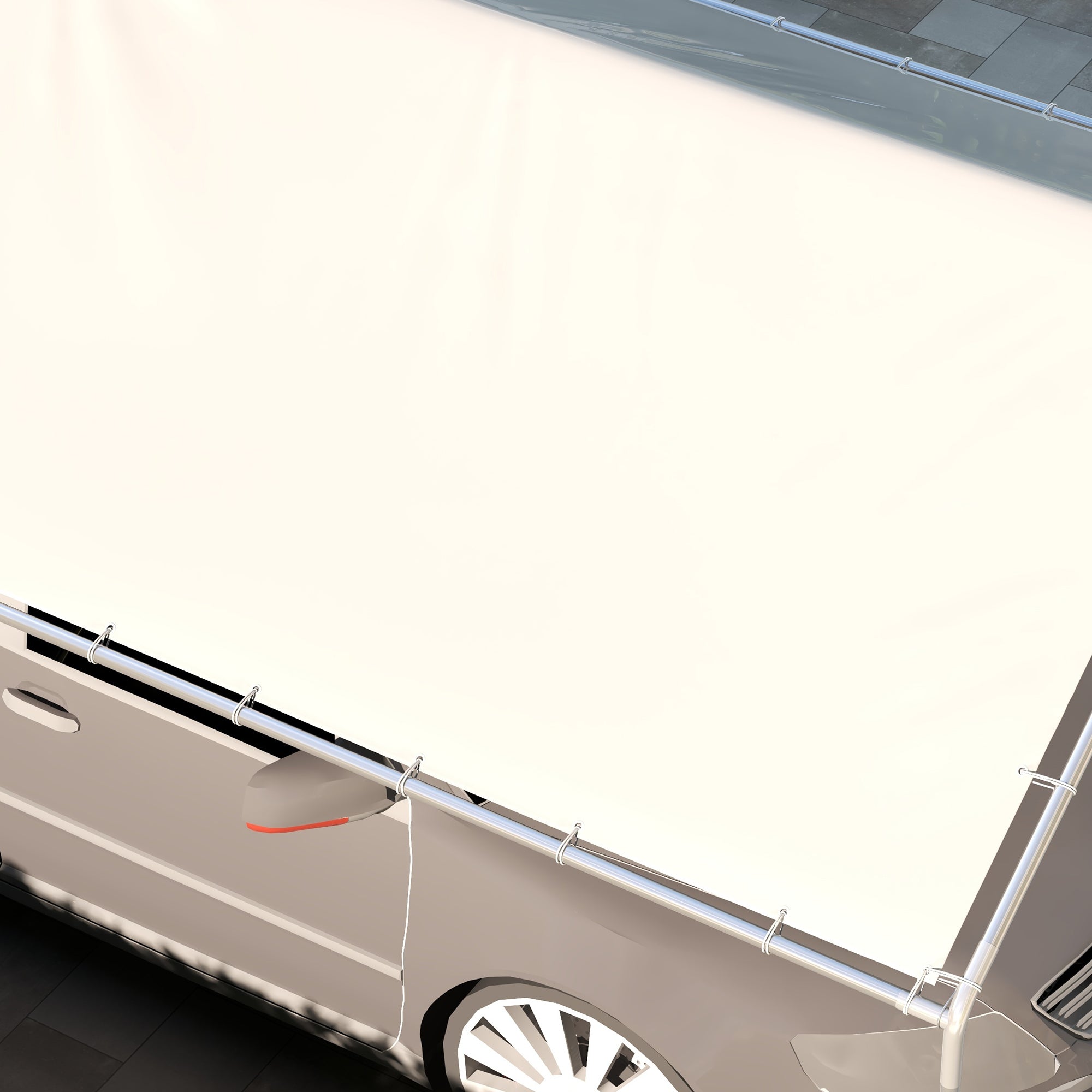 Outsunny 6x3m White Anti-UV PE Carport Replacement Cover with Bungee Cords