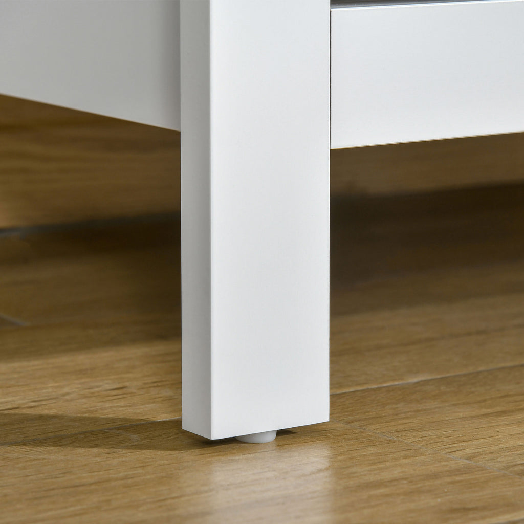 5 Drawer Chest of Drawers for Bedroom and Living Room in White Wood, 79x39.5x80.5 cm