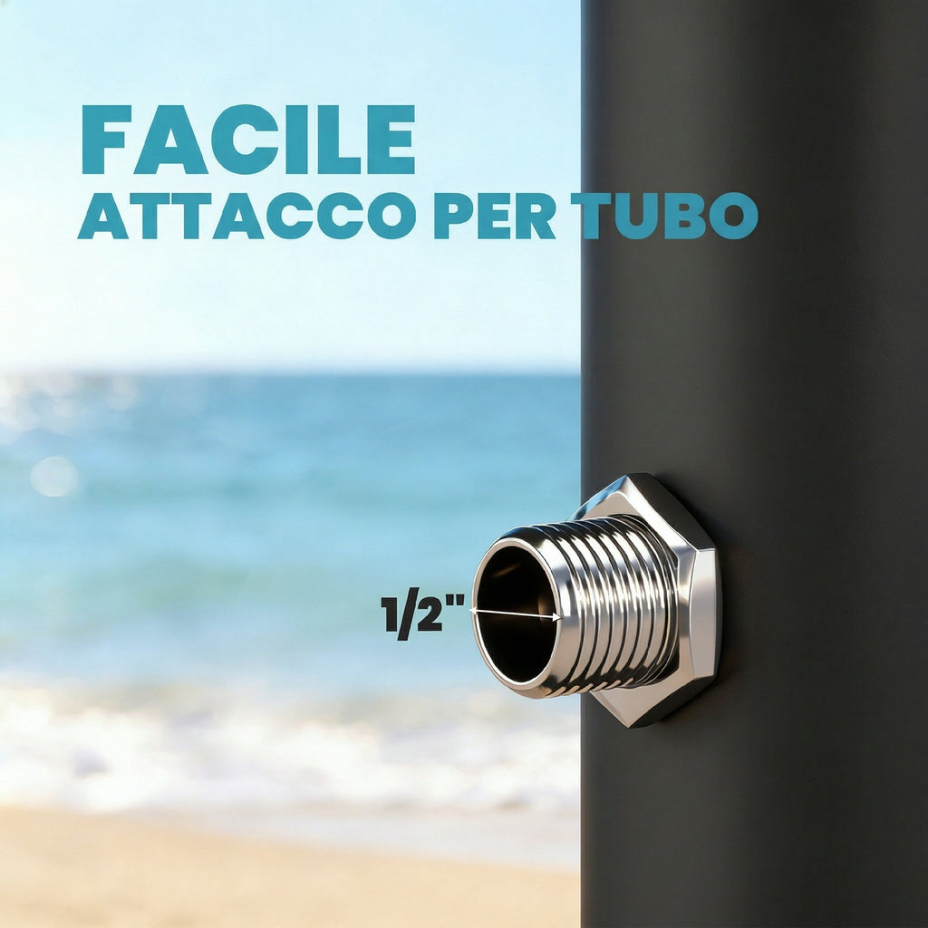 Outsunny 20L Solar Shower, Patented Frost Protection, Black Garden Shower