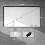 HOMCOM 120" 16:9 HD 4K/8K Projector Screen, Foldable and Portable, Anti-Wrinkle and Washable, Double-Sided, White
