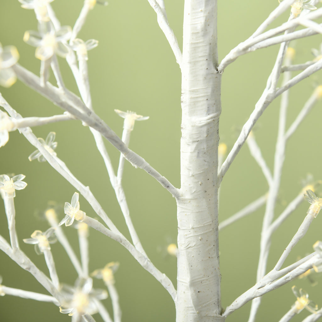 180cm Tall Birch Tree with 180 LED Lights and 3 Brightness Levels for Indoor and Outdoor Use, White