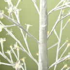 180cm Tall Birch Tree with 180 LED Lights and 3 Brightness Levels for Indoor and Outdoor Use, White