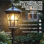 Outsunny Set of 2 Solar Garden Lights 1.86m, Stainless Steel Street Lights