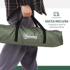 Igloo Camping Tent with Zipper Door, Mosquito Net and Mesh Windows, 206x152x110 cm, Green