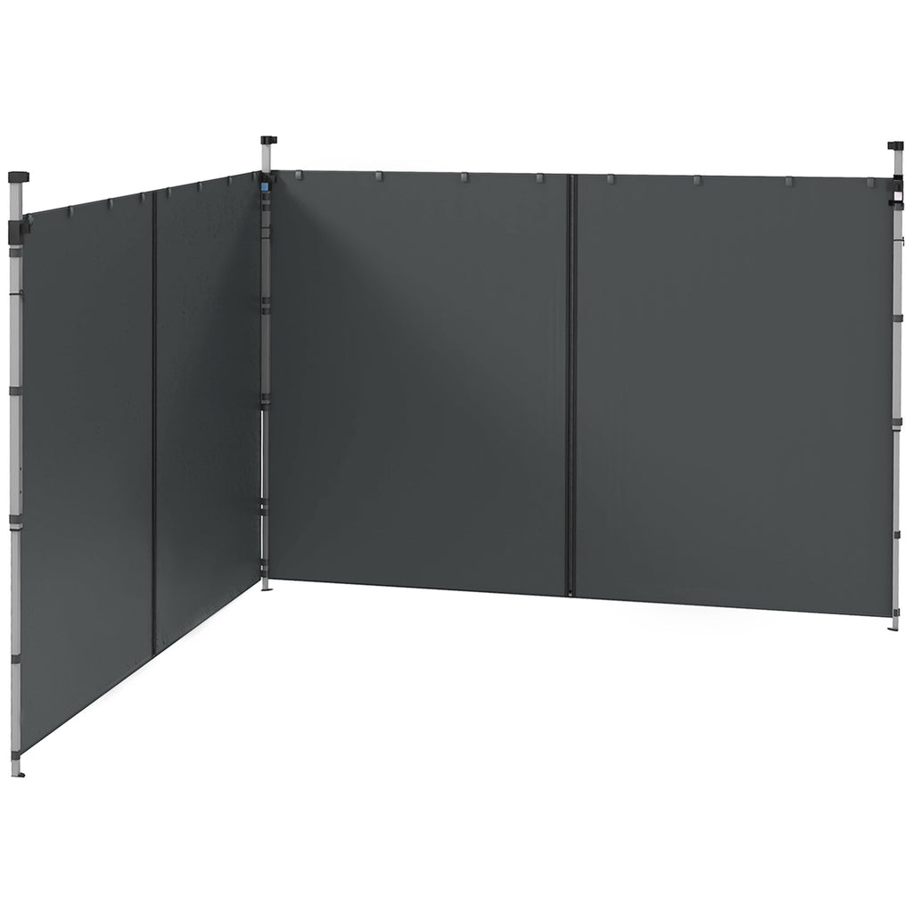 Set of 2 Gazebo Walls 3x3 and 3x6 m in Oxford Fabric with Hinged Doors, 295x195 cm, Dark Gray - Borgè