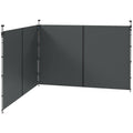 Set of 2 Gazebo Walls 3x3 and 3x6 m in Oxford Fabric with Hinged Doors, 295x195 cm, Dark Gray - Borgè