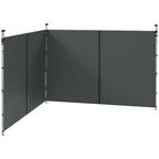 Set of 2 Gazebo Walls 3x3 and 3x6 m in Oxford Fabric with Hinged Doors, 295x195 cm, Dark Gray - Borgè