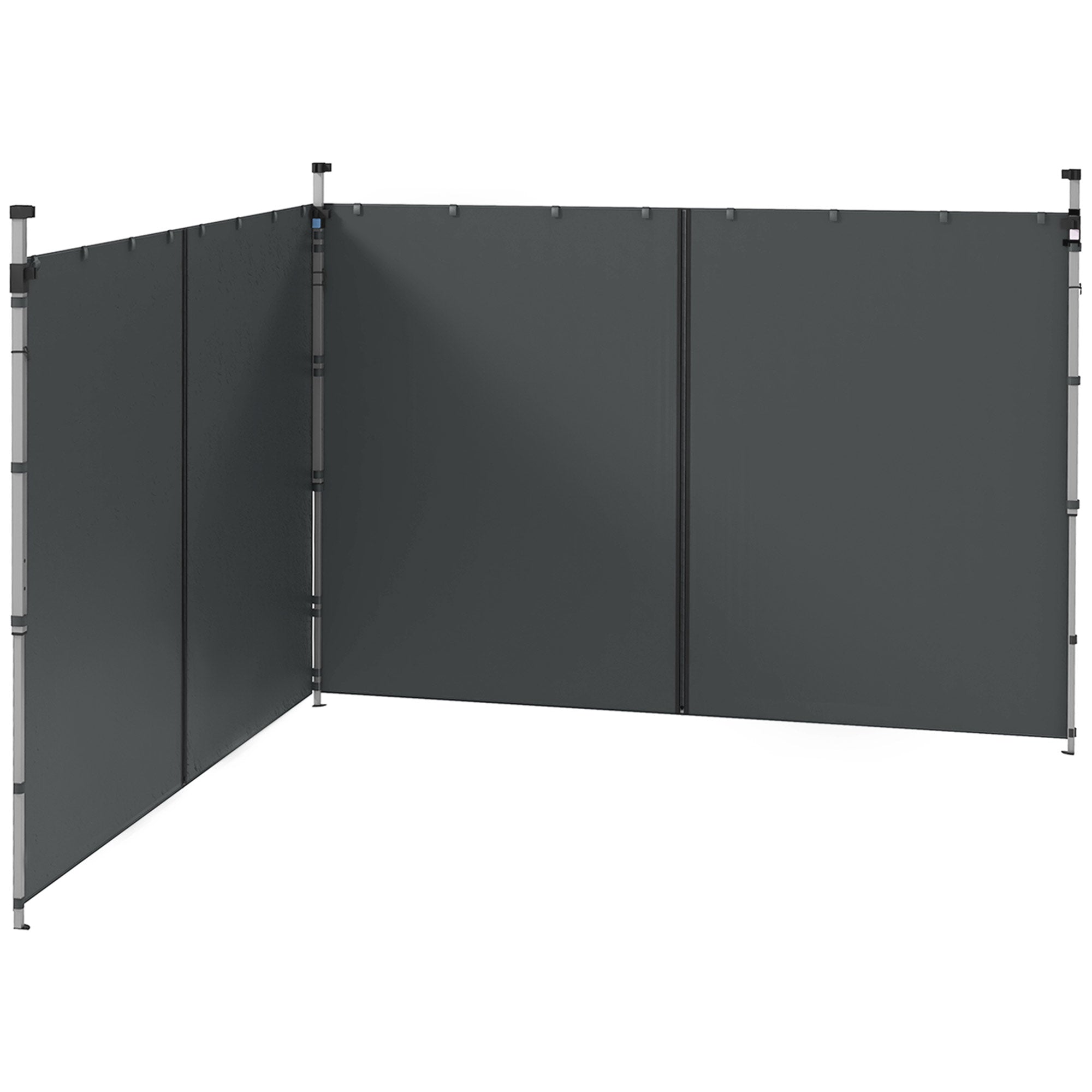 Set of 2 Gazebo Walls 3x3 and 3x6 m in Oxford Fabric with Hinged Doors, 295x195 cm, Dark Gray - Borgè