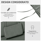 Outsunny Garden Sun Lounger Cushion Grey 198x53x5cm