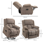 Lift Massage Reclining Chair with 2 Pockets and Remote Control, 93x104x105 cm, Light Brown 5