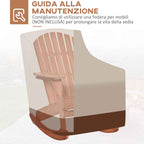 Outsunny Wooden Adirondack Chair, Waterproof Garden and Outdoor Rocking Chair, 77x94x97cm Teak