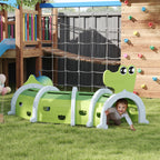 Crocodile-Shaped Tunnel for Children 3-6 Years, Indoor and Outdoor Toy in Plastic, Green