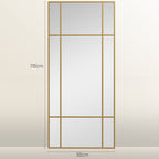 HOMCOM Window Style Wall Mirror with Vertical and Horizontal Mounting, 110x50cm, Gold - Borgè