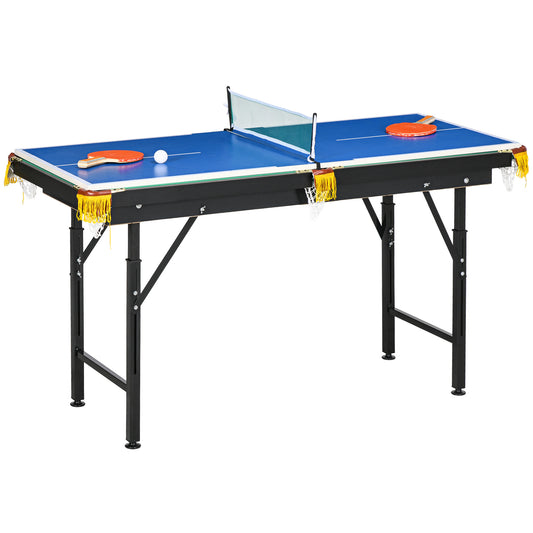 SPORTNOW 2 in 1 Folding Game Table for Billiards and Ping Pong with Accessories Included, 140x63x60-80 cm