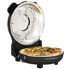 1200W Electric Pizza Oven with Transparent Window, Timer and Temperature Control, Black