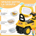 Children's Excavator with Bucket and Retractable Storage Space, PP and ABS, 80x26.5x39 cm, Yellow and Black