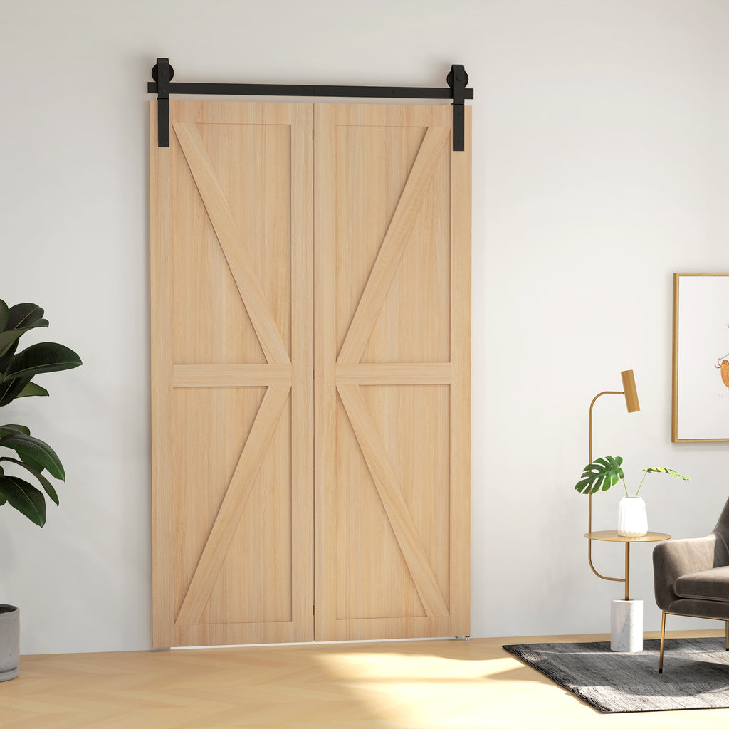 Black Carbon Steel Folding Sliding Door Kit 122x0.5x4cm