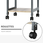 Kitchen Trolley Food Cart with Drawer, 2 Shelves and Pull-Out Tray, 37x37x76cm, Grey