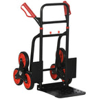 Folding Luggage Cart, 120 kg max, with Removable Handle, 60x45x109 cm, Red and Black