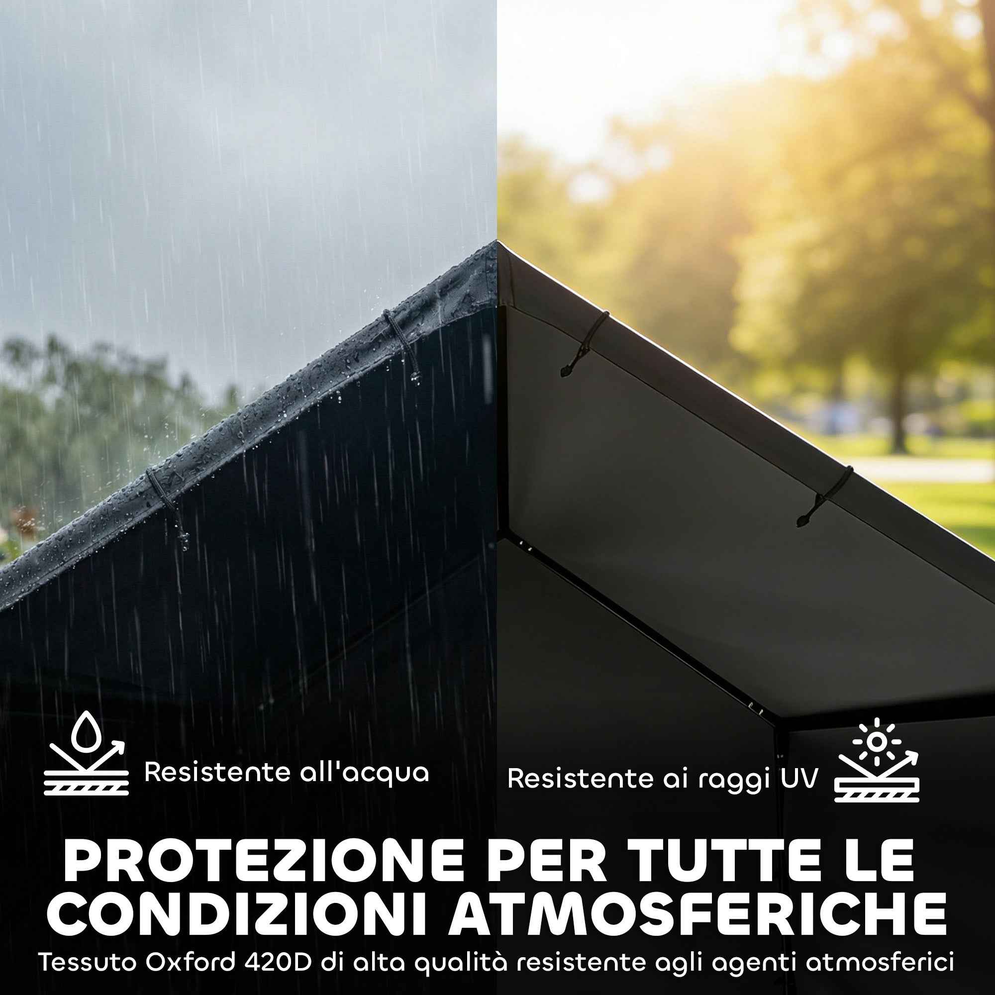 PawHut Outdoor Oxford Fabric Dog Kennel for Small, Medium and Large Dogs, 125 x 110 x 93 cm, Black