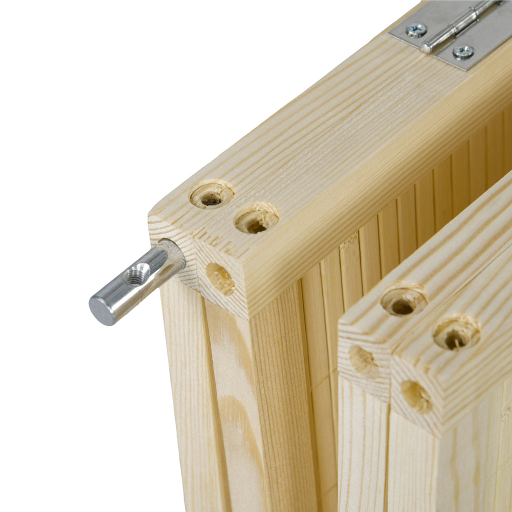 HOMCOM Folding Interior Screen with 4 Doors, Rattan Bamboo Room Divider, 180x1.6x180 cm - Borgè