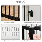 PAWHUT DOG CANCELLY Small and medium folding size with 5 panels, metal and plastic, 300x3x74.5 cm, black - Borgè