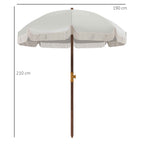 Outsunny Space-Saving Beach Umbrella with UV40+ Protection and Carrying Bag, Light Grey