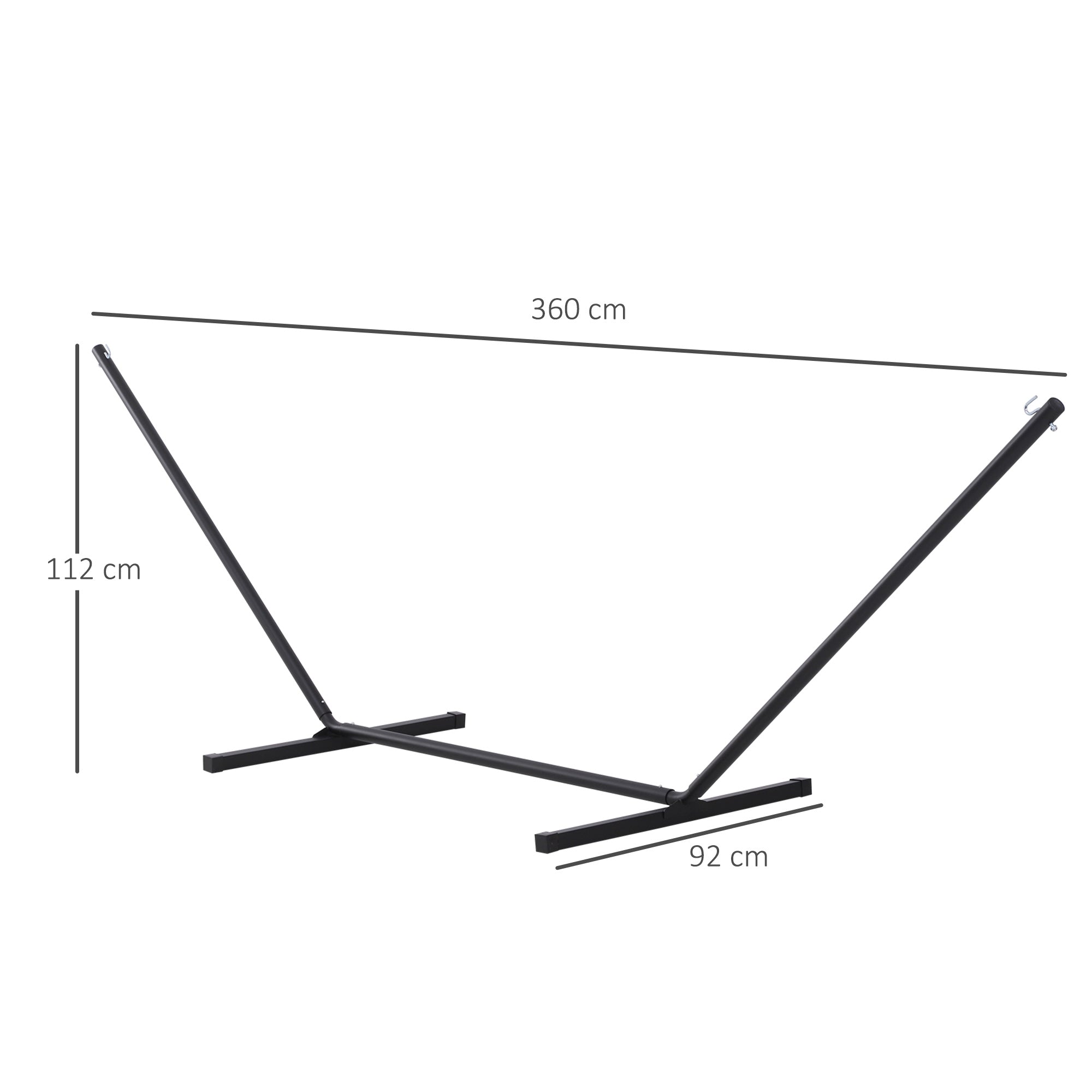 Hammock Frame Max. Support 120 Kg Metal 360x92x112cm
