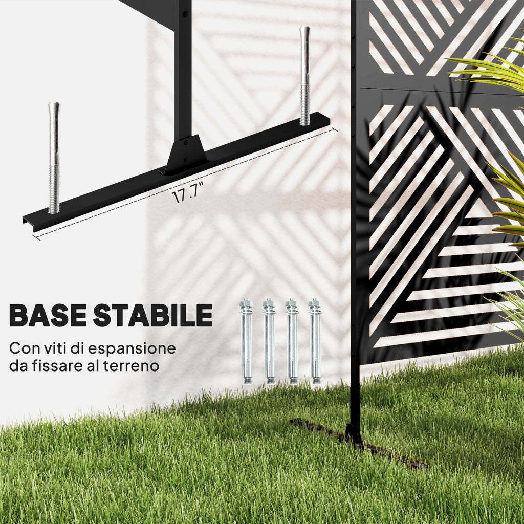 Decorative Outdoor Divider and Trellis for Climbing Plants, 122x45x198 cm, Black