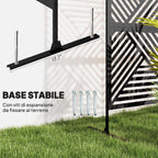 Decorative Outdoor Divider and Trellis for Climbing Plants, 122x45x198 cm, Black