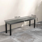 Outsunny 2-Seater Garden Bench with Wood-Effect Slats, Steel Frame, 130x34x43 cm, Grey