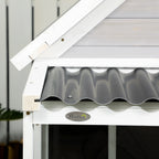 Outdoor Dog Kennel in Wood and PVC with Porch and Windows, 126x118x105cm, Grey - Borge' Group Limited