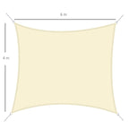 4x6m Rectangular Shade Sail, Breathable Anti-UV Polyester Outdoor Awning, Cream White - Borge' Group Limited
