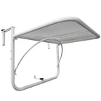 3-Tier Adjustable Height Railing Table with Hooks, Metal, 60x56.5x45 cm, White - Borge' Group Limited