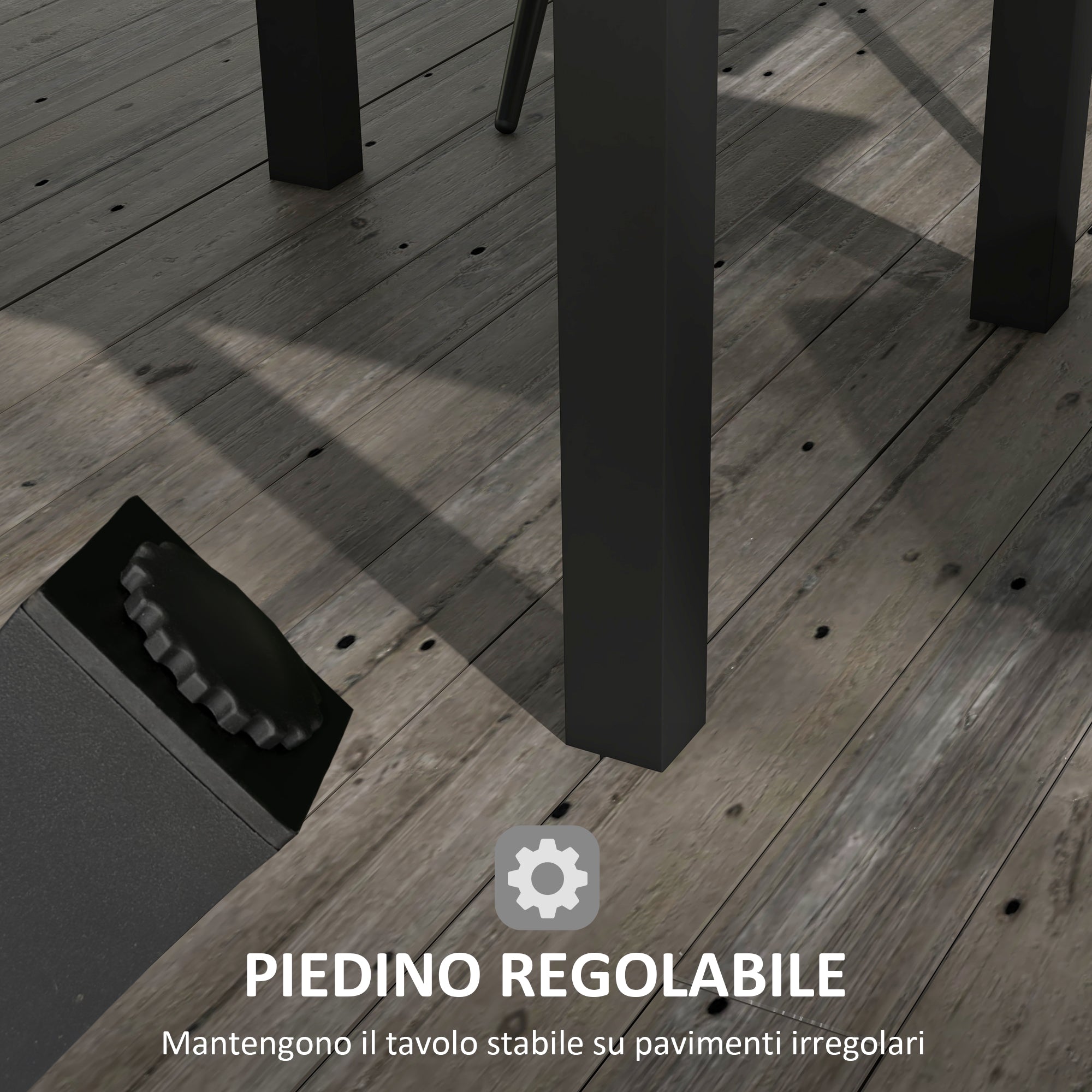 Extendable Garden Table for 4-6 People with Slatted Top, Aluminum, 81/162x80x75 cm, Grey