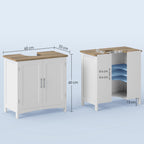 kleankin Bathroom Cabinet with 2 Doors and Adjustable Shelf, 60x33x60cm, Wood and White