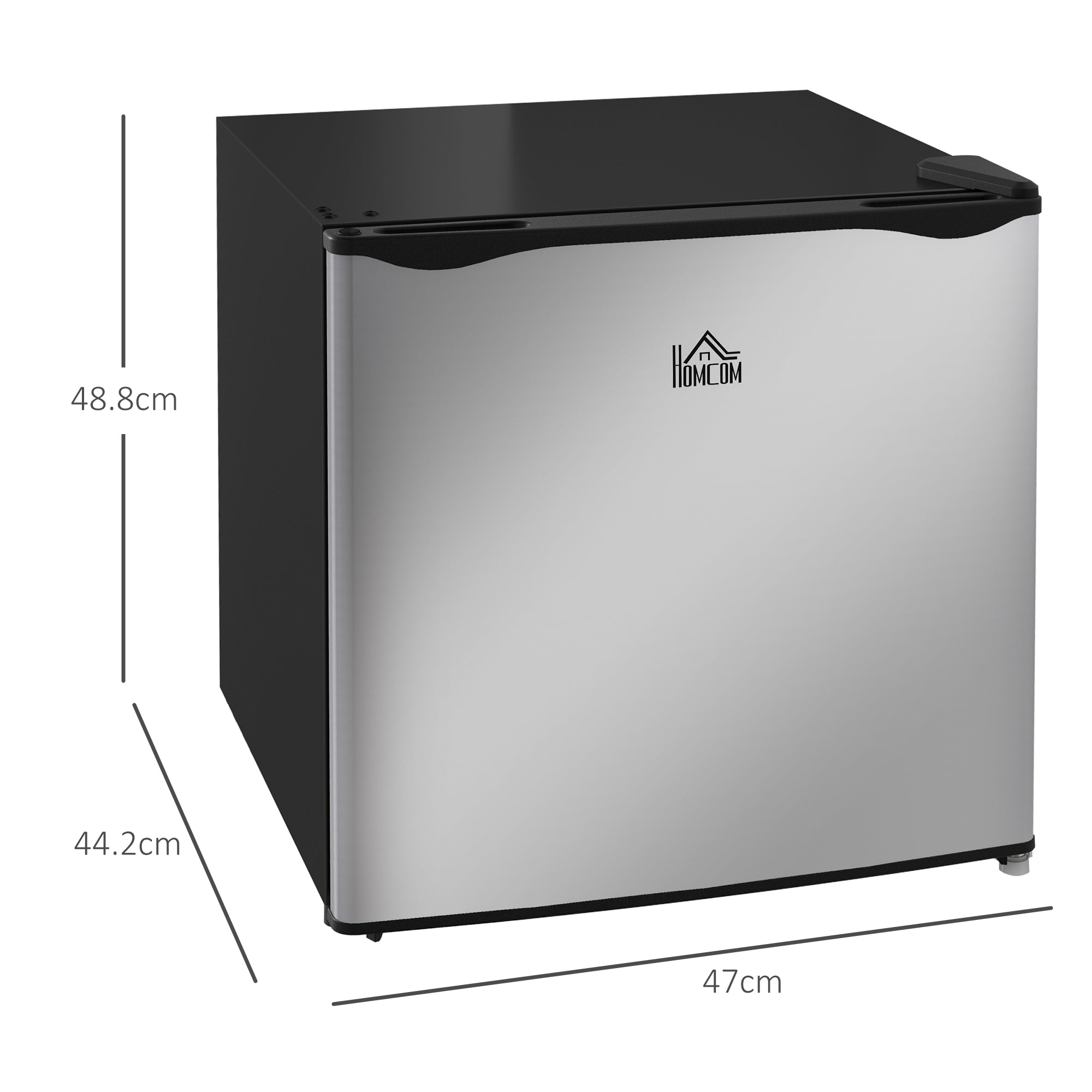 Portable Fridge 35L with Removable Shelf and Adjustable Temperature, 47x44.2x48.8 cm, Silver