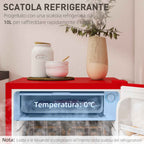 HOMCOM 91L Small Reversible Single-Door Refrigerator with Freezer and Adjustable Temperature, Red