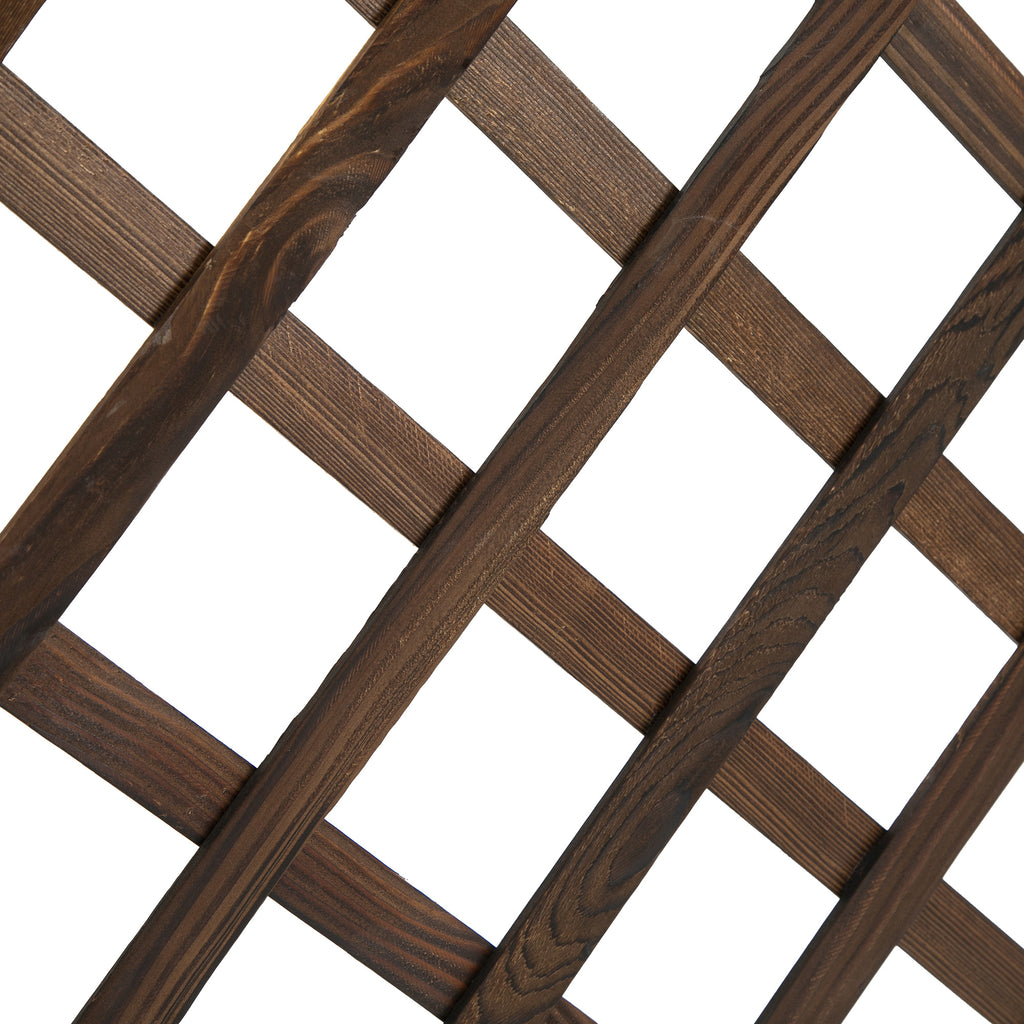 Outsunny Outdoor Fioriera with grilled for climbing and vase, in fir wood, 72.5x31.5x149.5 cm - Borgè